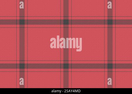 Bestes Karomuster mit Schottenmuster und nahtlosem Textilgewebe. Fenster kariertes Muster Textur Vektor in rot und grau Farbpalette.. Bestes Karomuster mit Schottenmuster und nahtlosem Textilgewebe. Fenster kariertes Muster Textur Vektor in Rot und Grau Farben. Stock Vektor