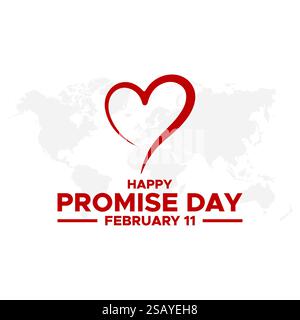 Happy Promise Day Post und Grußkarte. 11. Februar - Versprechen Tag der Valentinswoche Vektor-Illustration Stock Vektor