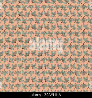 Handgezeichnetes Vektordesign mit Blumenmuster. Einfache Verzierung mit Pflanze und Blatt. Stoffmuster... Handgezeichnetes Vektordesign mit Blumenmuster. Einfache Verzierung mit Pflanze und Blatt. Stock Vektor
