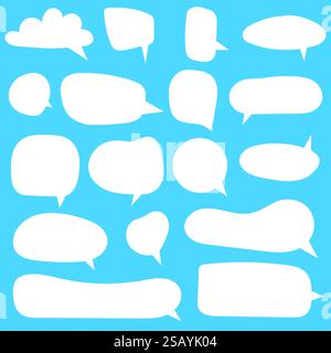 Sprechblasensatz. Sprechblase. Leere weiße Vektor-Sprechblasen. Sprechen Sie Blasentext, Comic Chatbox, Nachrichtenbox. Comic Ballon Wort de Stock Vektor