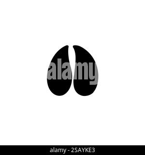 Vektor Hand gezeichneter Ziege Kuh Pfoten Fußabdruck isoliert auf weißem Hintergrund Stock Vektor