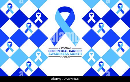 Nationaler kolorektaler Krebsbewußtsein-Monat. März. Vektorabbildung. Design für Banner, Poster oder Druck. Stock Vektor