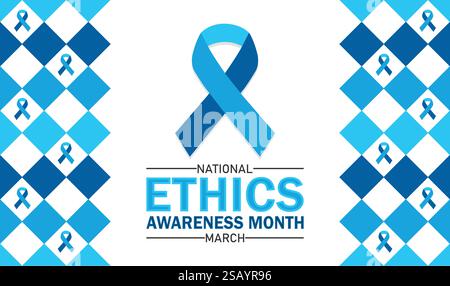 National Ethik Awareness Month. März. Vektorabbildung. Design für Banner, Poster oder Druck. Stock Vektor