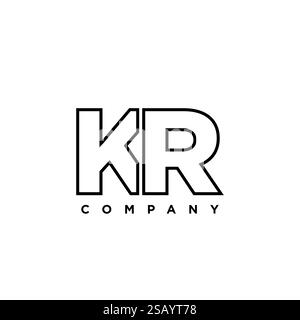 Trendige Vorlage für Buchstaben K und R, KR-Logo. Minimaler Monogramm-Initiallogotyp für die Unternehmensidentität. Stock Vektor