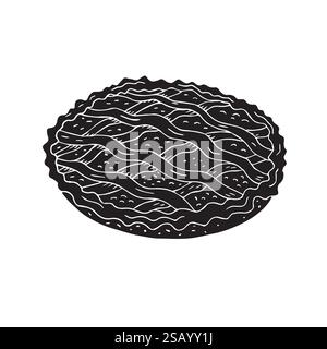 Vektor Hand gezeichnete Kritzelskizze schwarze Torte isoliert auf weißem Hintergrund Stock Vektor