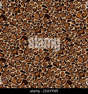 Nahtlos wiederkehrendes Leopardenmuster, Aufdruck aus Leopardenfell für Kleidung Stockfoto