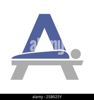 Anfangsbuchstabe Ein MRT-Symbol der Vektorvorlage für medizinische MRT-Verfahren. Tomographie-Schild Stock Vektor