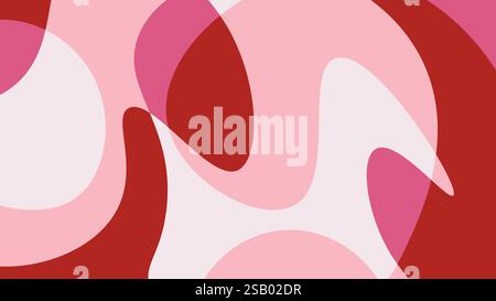 Abstrakter moderner Hintergrund mit handgezeichneten Formen. Trendige Kunstvorlage mit geometrischen Elementen. Vektordesign in rosa und roten Farben für soziale Medien Stock Vektor