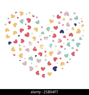 Niedlicher Rahmen in Herzform. Einrichtung zum Valentinstag. Herzelement für Vorlagen, Aufkleber. Liebes-Symbol. Stock Vektor