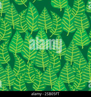 Vektor nahtlose tropische Blätter Tapete, Luxus Natur Blätter, goldene Bananenblatt, Hand gezeichnete Umrissdesign für Stoff, Druck, Abdeckung, Banner Stock Vektor