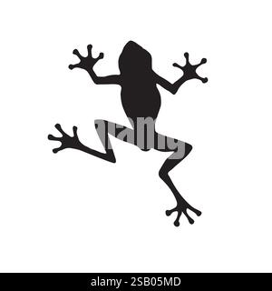 Vektor Hand gezeichnet Frosch Silhouette isoliert auf weißem Hintergrund Stock Vektor