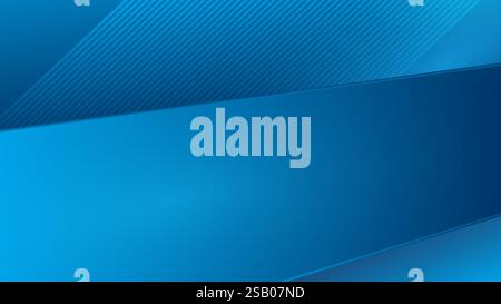 Abstrakter blauer Bühnenhintergrund mit Streifen zur Produktplatzierung. Vektorillustration für Wand und Podium Stock Vektor