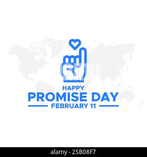 Happy Promise Day Post und Grußkarte. 11. Februar - Versprechen Tag der Valentinswoche Vektor-Illustration Stock Vektor