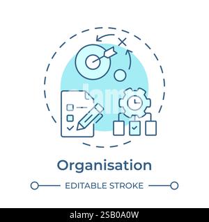 „Organisation“: Sanftes blaues Konzept-Symbol Stock Vektor