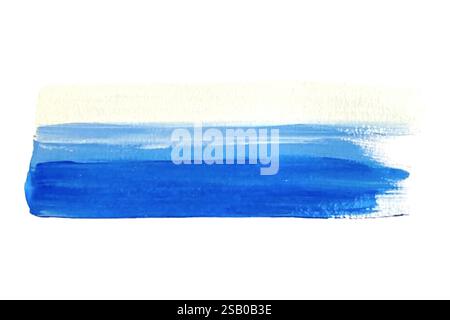 Blaue Pinselstriche Acryl- oder Gouachefarbe, Meeresmotive, Grunge-Textur. Vektor-Tracing isoliert auf weißem Hintergrund. Vektorabbildung Stock Vektor