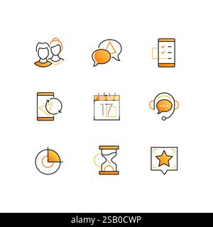 Wirtschaft und Management - Line Design style Icons einstellen Stock Vektor