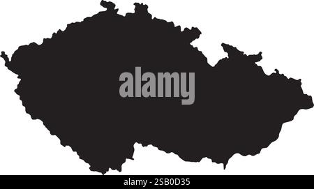 Tschechische Repubische Vektor schwarze Karte Silhouette Illustration grafisches Design Stock Vektor