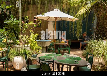 Znz491 Afrika Tansania, Sansibar, Stonetown, Altstadt, Tharia Street, Emerson Spice Hotel im alten Händlerhaus, Secret Garden Café Stockfoto