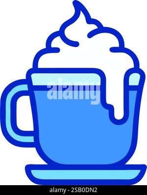 Heiße Schokoladentasse mit Schlagsahne Illustration Stock Vektor