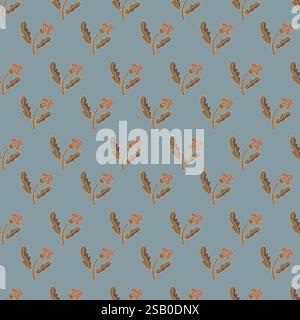 Kleines Blumenmuster auf Hellblau Stock Vektor