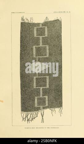Kunst in Hülle der alten Amerikaner, Washington, Govt. Print, 1883, Antiquitäten, indische Kunst, Indianer, Muscheln in der Kunst, viele Hüte von Holmes, Wampum, Trill, Taxonomie Stockfoto