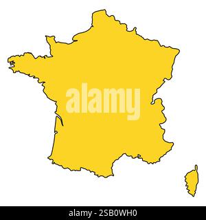 Frankreich Karte Symbol Form, Reise Web flach Konzept Symbol Symbol Vektor Illustration . Stock Vektor