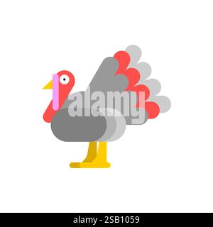 Truthahn Vogel isolierter Zeichentrick. Türkei-Schild Stock Vektor
