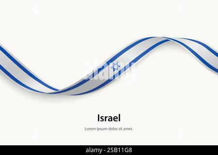 Israel-Flagge auf schwebendem Band. Vorlage für Unabhängigkeitstag Stock Vektor