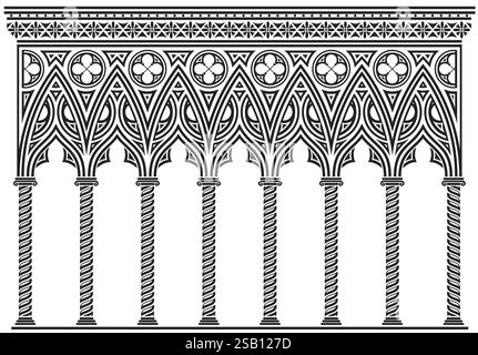 Gothic Bogenwand Hintergrundtapete Stock Vektor