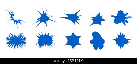 Set mit Starburst, Stickern, Preisschildern, Werbeabzeichen Silhouetten-Elementen Stock Vektor