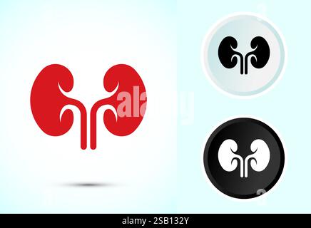 Abbildung mit Niere-Symbol. Symbol für menschliche Organe, Logo für Nierenpflege Stock Vektor