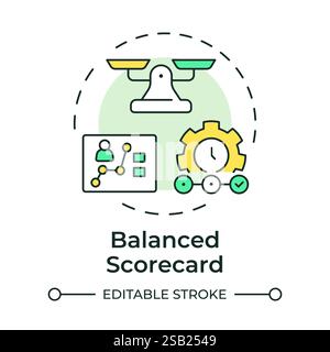 Symbol für mehrfarbiges Konzept der Balanced Scorecard Stock Vektor