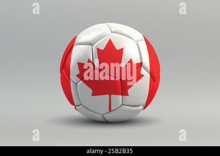 Kanadischer Fußball mit Nationalflagge auf grauem Hintergrund Stock Vektor