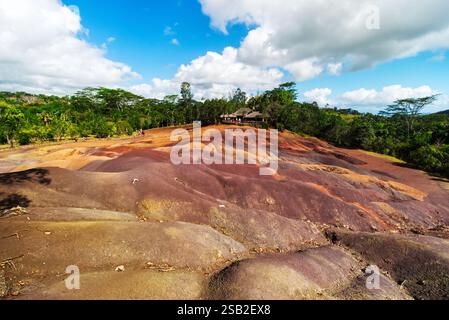 Chamarel Sieben Farbiger Erdgeopark Stockfoto