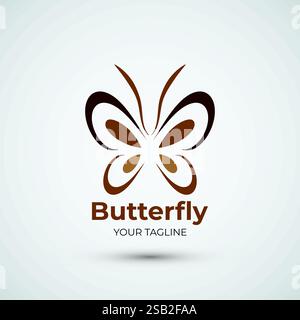 Moderne Vorlage mit Schmetterlingslogo Stock Vektor