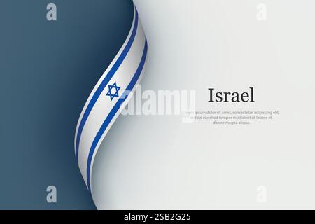 Israel-Flagge auf schwebendem Band. Vorlage für Unabhängigkeitstag Stock Vektor