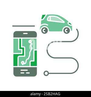 Flaches Symbol für intelligente Transportsysteme (ITS). Vektorisoliertes Element. Bearbeitbare Kontur. Stock Vektor