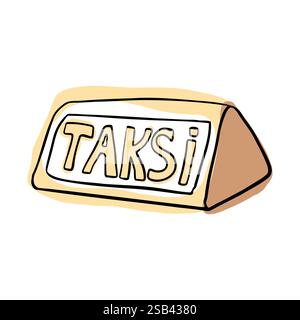 Klassisches türkisches Taxizeichen, ideal für Stadtmotive, Verkehrsmittel oder Istanbuls Stadtbild Stock Vektor