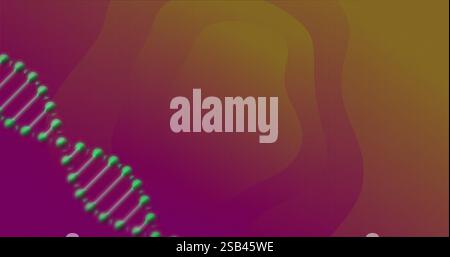 DNA-Strangbild über verlaufendem Hintergrund mit leuchtenden Farben Stockfoto