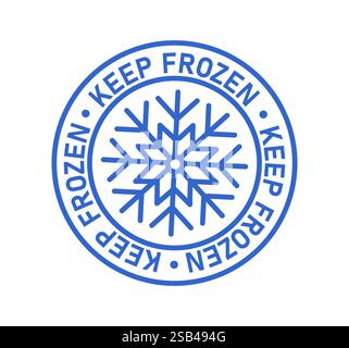 Bewahren Sie das gefrorene Etikett mit Schneeflocke auf. Vektorabbildung Stock Vektor