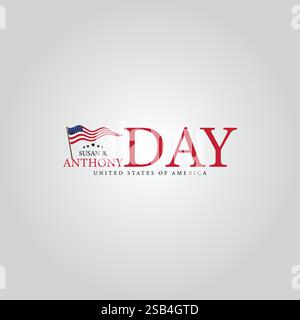 Ein Tag der Gleichheit Susan B Anthony am 15. Februar Stock Vektor