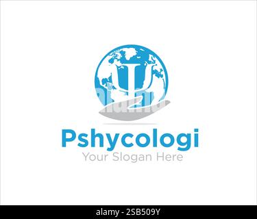 Psychologie Global Health Logo Designs für den medizinischen Dienst Stock Vektor