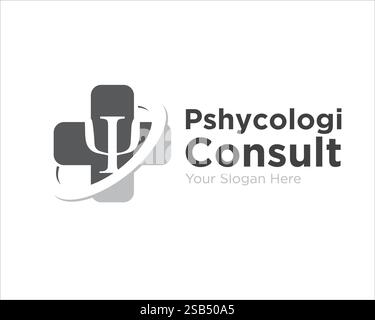 Psychology Consult and Talk Logo Designs für den medizinischen Dienst Stock Vektor