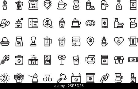 Hochwertige Sammlung von Vektorsymbolen mit editierbarer Kontur. Ideal für professionelle und kreative Projekte Stock Vektor