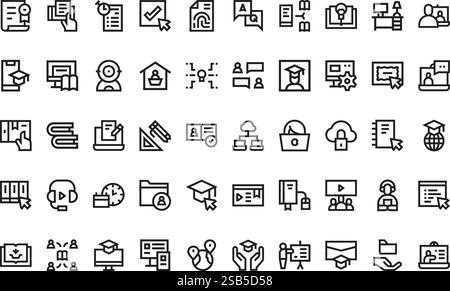 Hochwertige Sammlung von Vektorsymbolen mit editierbarer Kontur. Ideal für professionelle und kreative Projekte Stock Vektor