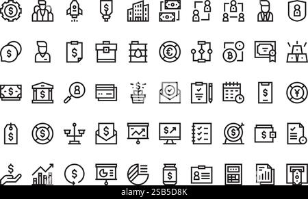 Hochwertige Sammlung von Vektorsymbolen mit editierbarer Kontur. Ideal für professionelle und kreative Projekte Stock Vektor