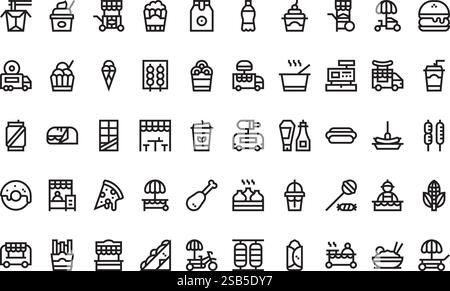 Hochwertige Sammlung von Vektorsymbolen mit editierbarer Kontur. Ideal für professionelle und kreative Projekte Stock Vektor