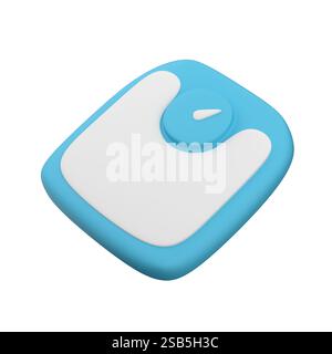 Skalierung mit blauer Farbe auf weißem Hintergrund, 3D-Rendering Stockfoto