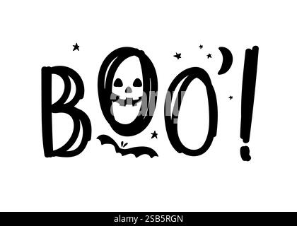 Isolierter halloween-Schriftzug mit Ornamenten Vektor. Vektorabbildung Stock Vektor