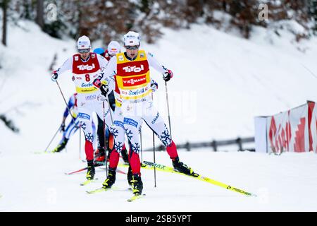 RIIBER Jarl Magnus (Norwegen), GRAABAK Jörgen (Norwegen) beim 10 km Langlauf, AUT, FIS Nordische Kombination Weltcup, Seefeld Triple, Massenstart, Herren, Saison 2024/2025, 31.01.2025 Foto: Eibner-Pressefoto/Michael Memmler Stockfoto